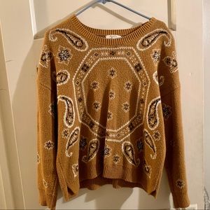 Madewell gold bandana print sweater
